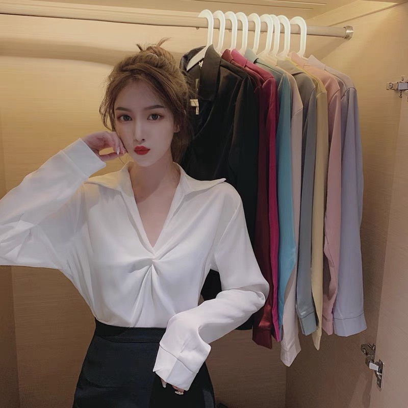 Áo sơ mi nữ tay dài Emilyshop ulzzang