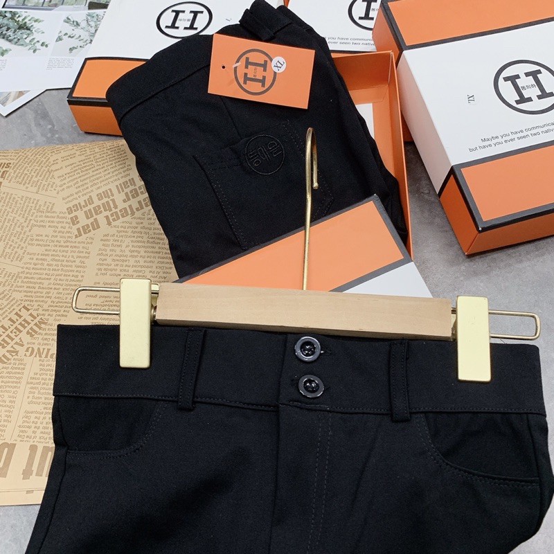 Legging 2 Khuy lưng cao kèm hộp màu cam.