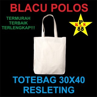 Image of TOTEBAG RESLETING POLOS 30X40 BLACU, TOTEBAG POLOS RESLETING MURAH