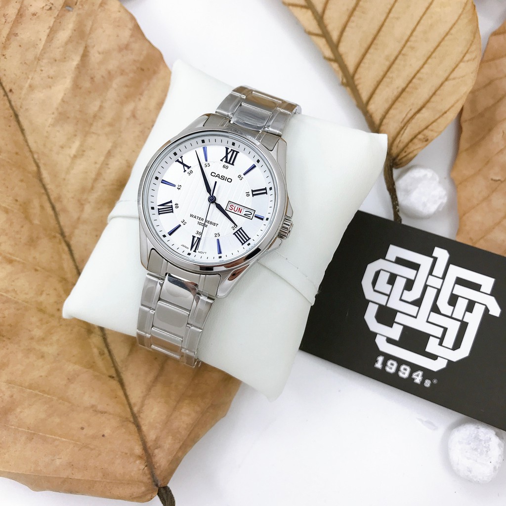 Đồng hồ nam Casio MTP-1384 / MTP-1384D-7A2 dây thép chính hãng