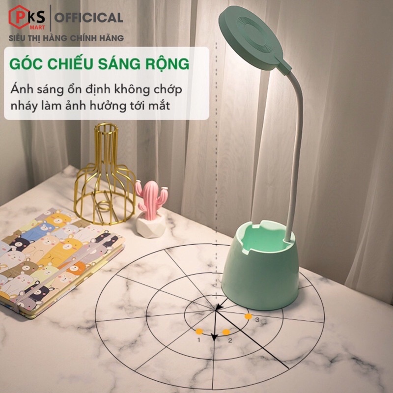 Đèn Bàn Tích Điện SUOLIANG SL906 3 Màu Ánh Sáng Trắng Vàng Ấm - Đọc Sách, Đèn Học, Làm Việc Bảo Hành Lỗi Đổi Mới