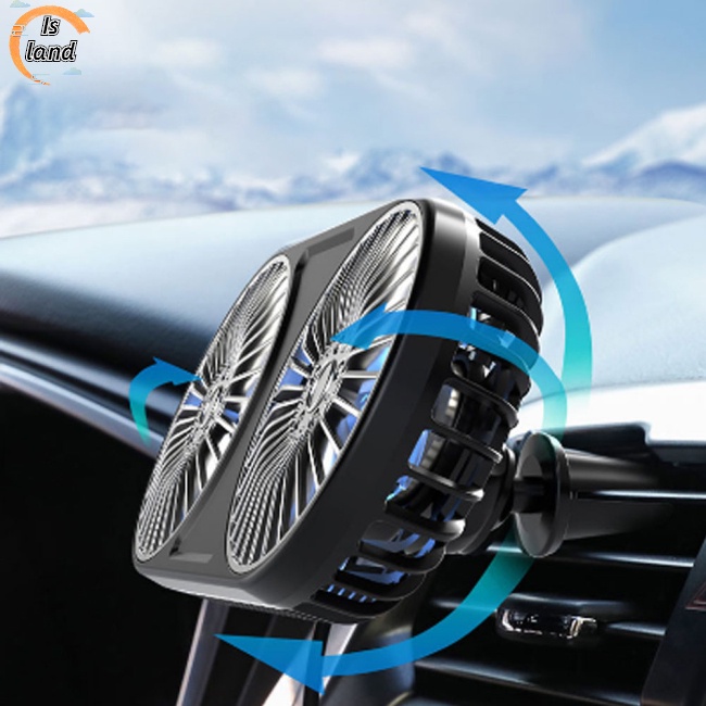 Quạt Điều Hòa Mini Hai Đầu DC12V Có Thể Điều Chỉnh 360 Độ Tiếng Ồn Thấp