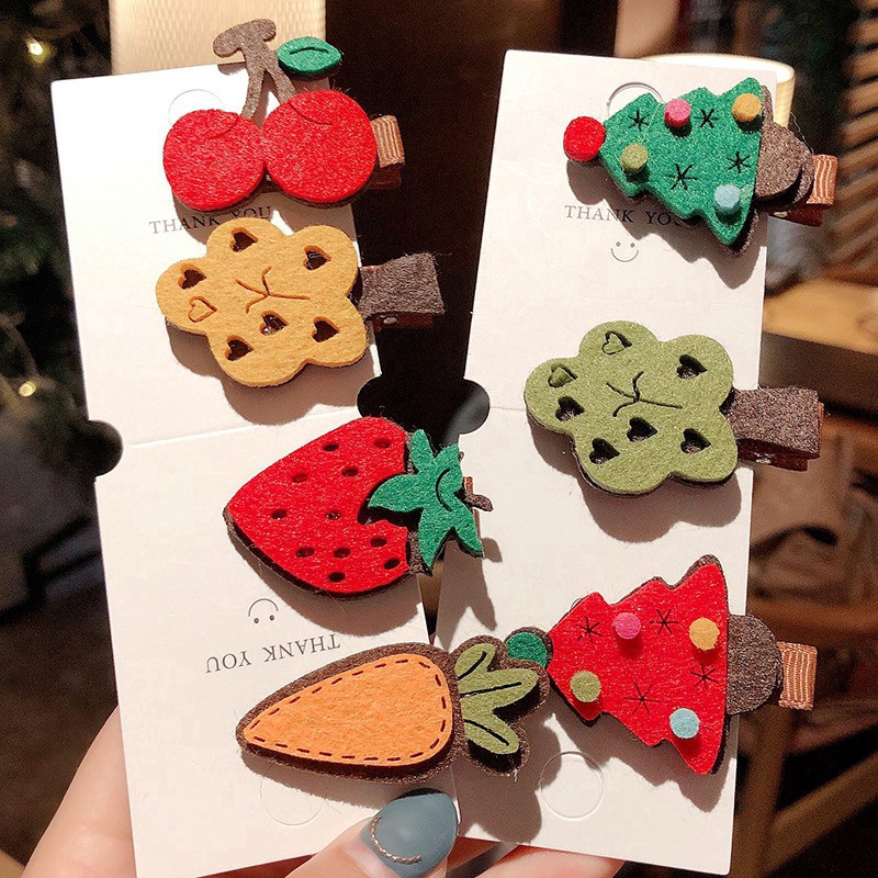 Kẹp Tóc Hình Trái Dâu Thiết Kế Dễ Thương Hợp Thời Trang