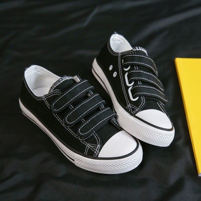 Giày Thể Thao Nữ Ulzzang Vintage, Giày Lười Vải Canvas Khóa Dán Đế Bằng 2cm Phong Cách Hàn Quốc - Iclassy_shoes