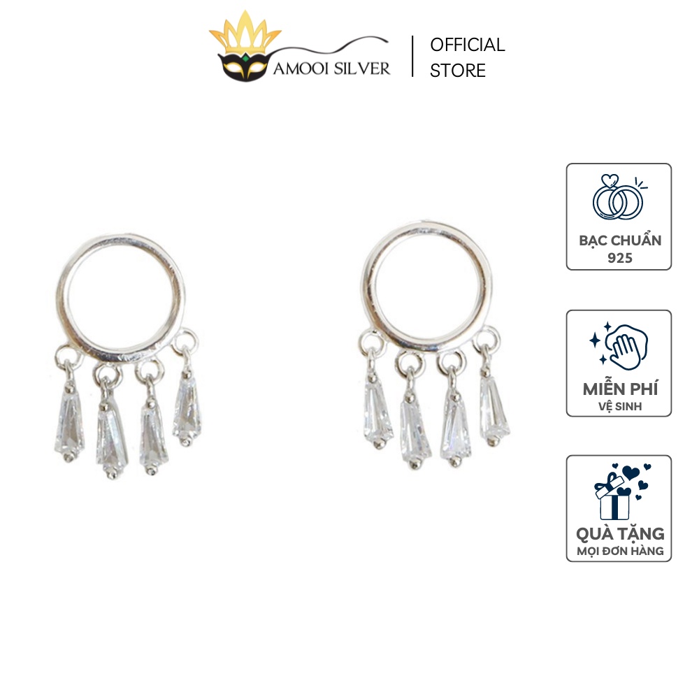 Bông tai bạc S925 dream catcher - Amooi Silver AB15