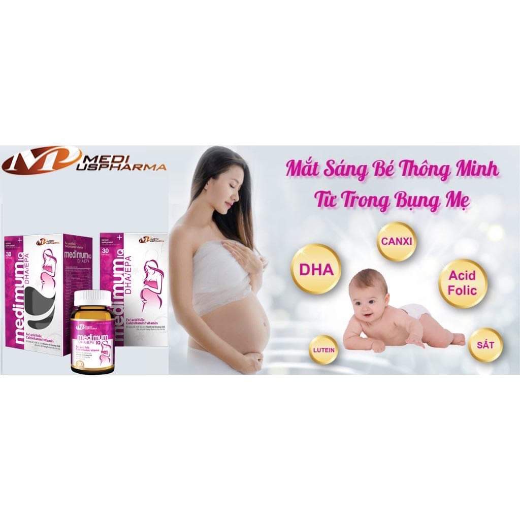 Medi Mum IQ Viên bổ bà bầu Bổ sung sắt, acid folic, vitamin cho mọi phụ nữ mang thai và cho con bú