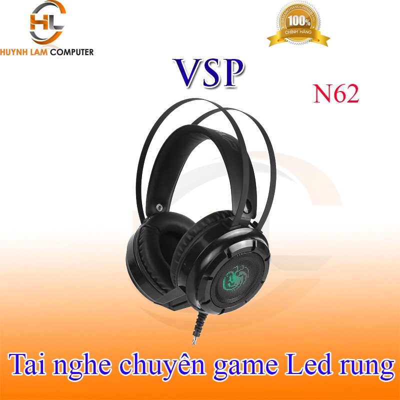 Tai nghe chuyên game VSP N62 Full Box Led âm thanh sôi động có rung - VSP phân phối