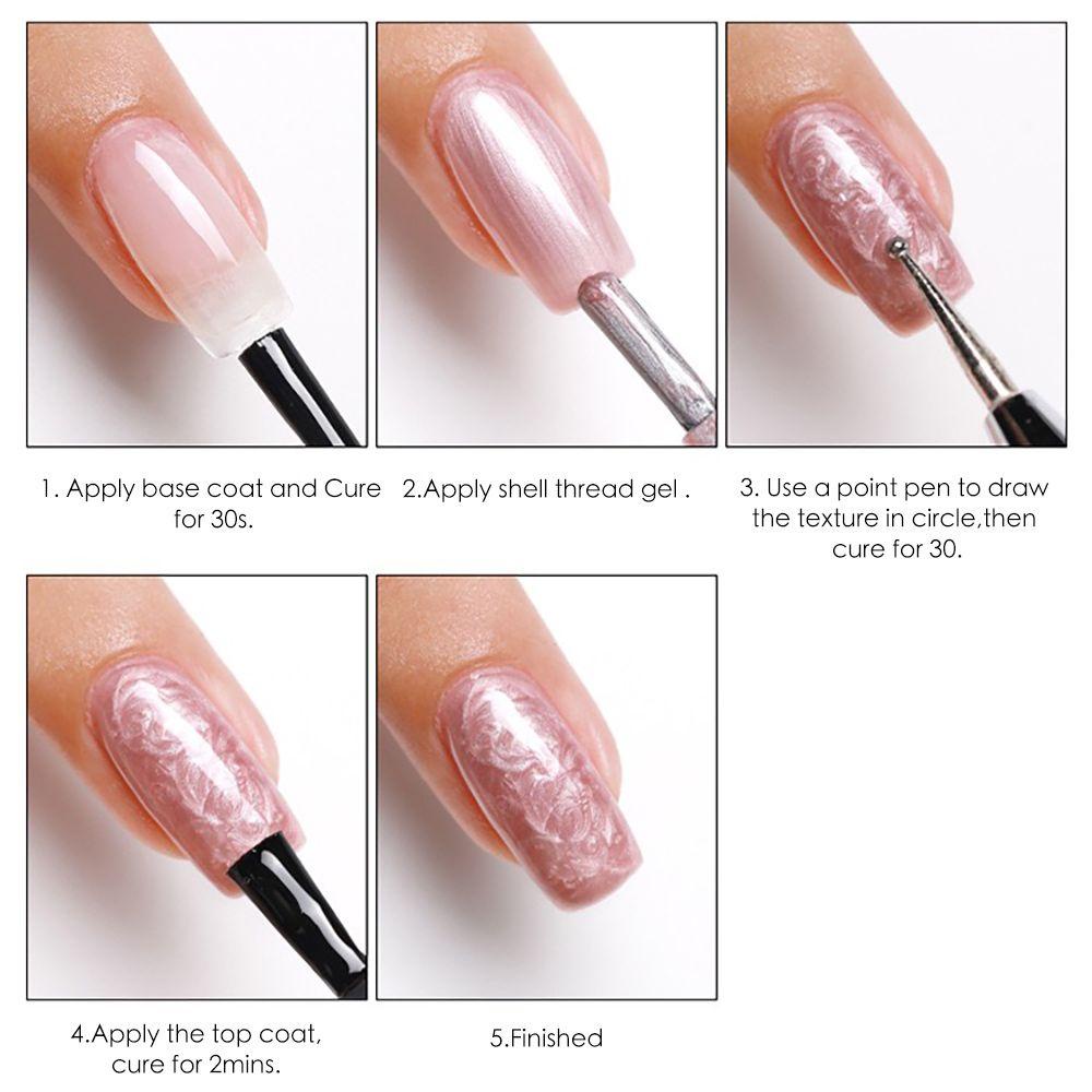 [Hàng mới về] Gel sơn móng tay sợi vỏ sò kim tuyến màu cực quang ngọc trai làm đẹp móng DIY 8ml