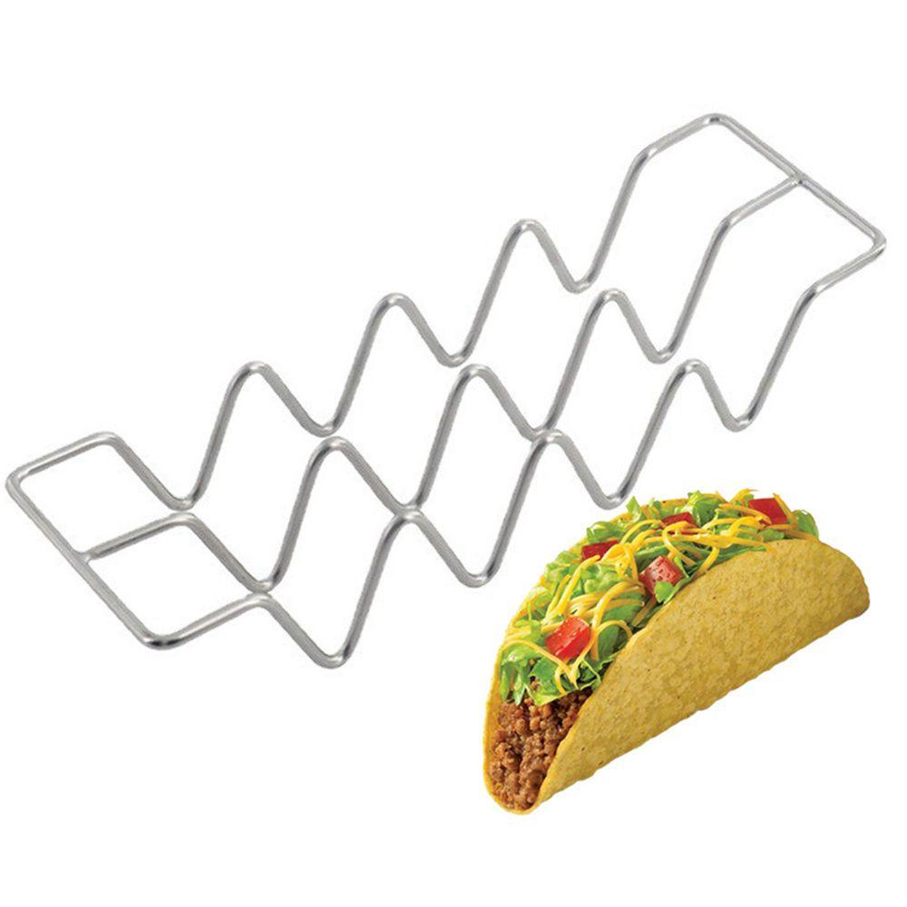 HARRIETT Giá Đỡ Bánh Taco Bằng Thép Không Gỉ Thiết Kế Gợn Sóng Tiện Dụng