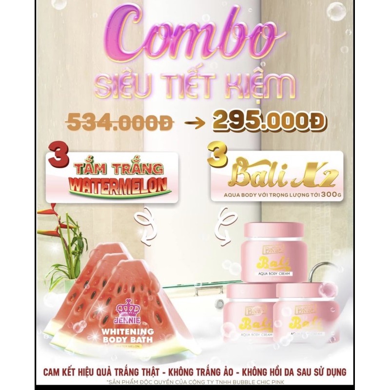 [Mã SKAMLTSM9 giảm 10% đơn 99K] COMBO 3TẮM TRẮNG + 3BODY BALI