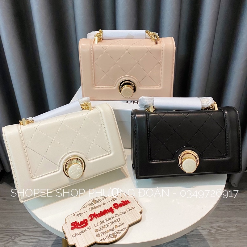 [XUẤT DƯ XỊN] Túi P khoá đá xoáy size 22cm ảnh thật