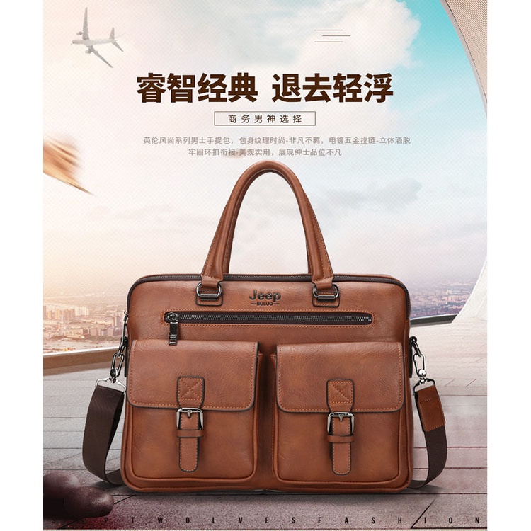 Cặp táp đựng Laptop một ngăn phong cách doanh nhân Âu Mỹ cổ điển dành cho nam | BigBuy360 - bigbuy360.vn