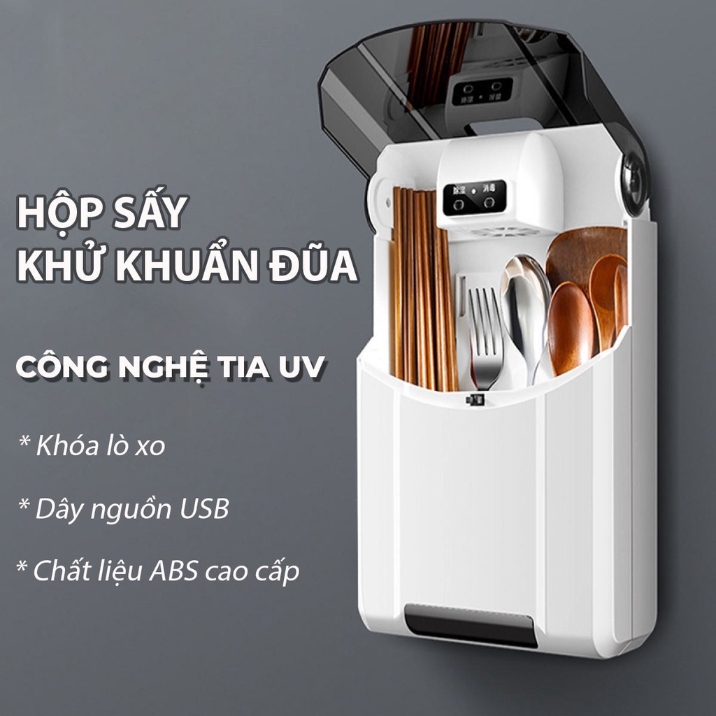 Máy Sấy Khô và Khử Khuẩn Đũa Thìa Diệt Vi Khuẩn Cao Cấp Bảo Vệ Sức Khỏe Gia Đình