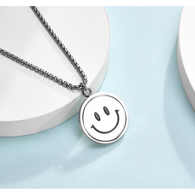 Dây Chuyền Hình Mặt Cười Phong Cách Thời Trang Hip Hop Thép Titan Không Gỉ- DCQC01