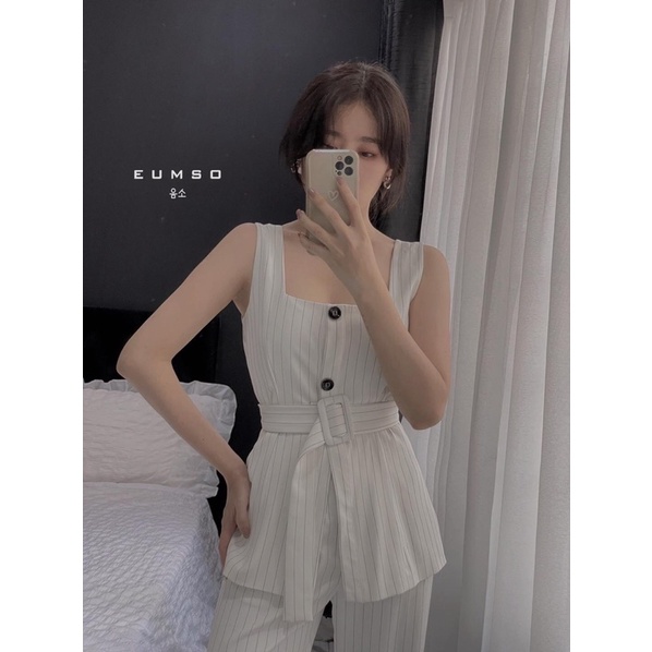 EUMSO - Set áo và quần lưng cao ALINA PLAID SET