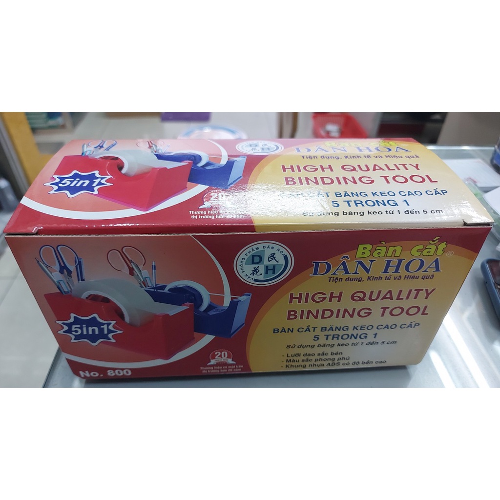 Bàn cắt băng keo 5 trong 1 bằng nhựa No. 800