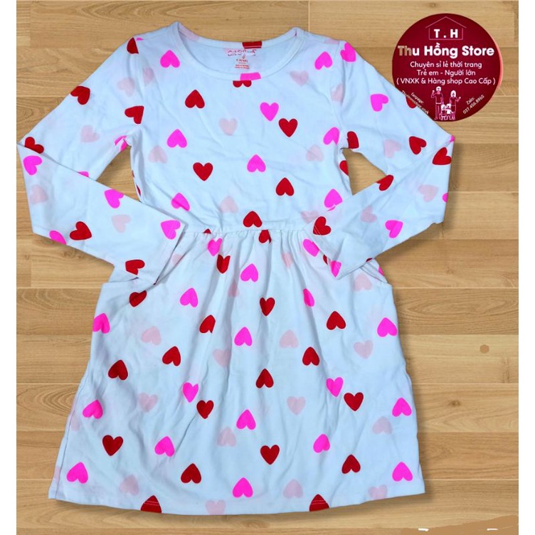 Váy tay dài có túi cho bé gái size Đại từ 20kg đến 45kg chất mềm mát