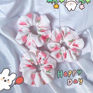 Scrunchies dâu hồng