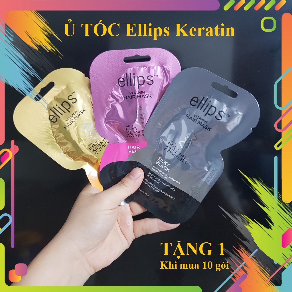 Kem Ủ Tóc Ellips Vitamin Hair Mask nuôi dưỡng tóc phục hồi,chắc khỏe, bồng bềnh óng mượt