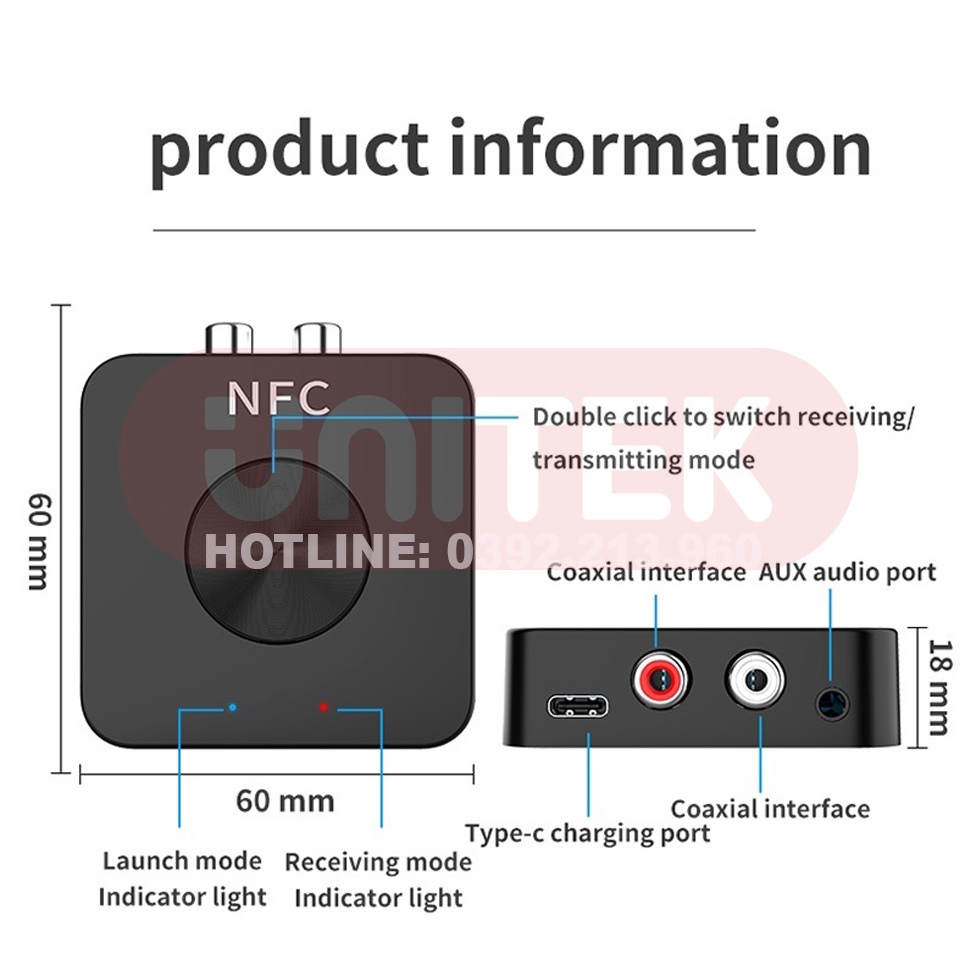 Bộ Thu Tín Hiệu Âm Thanh AUX RCA Bluetooth BT-21