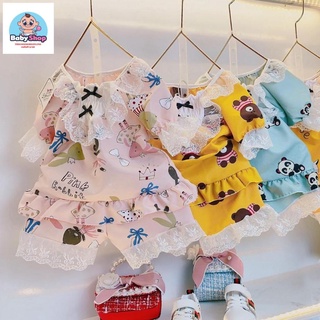 (SALE) Bộ pizama thô ren cho bé