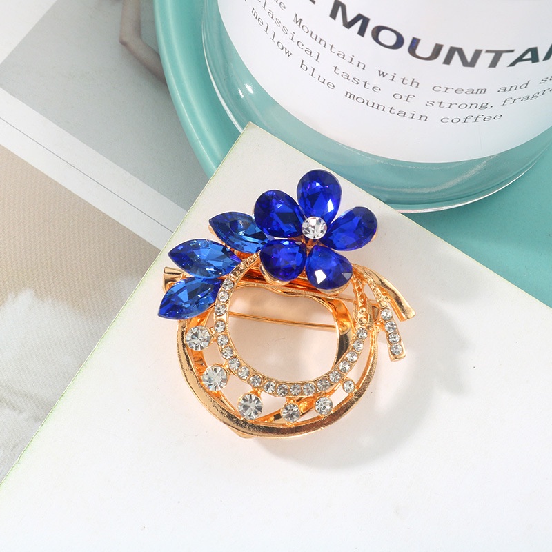 Trâm cài áo hình hoa đính đá nhiều màu xinh xắn thời trang