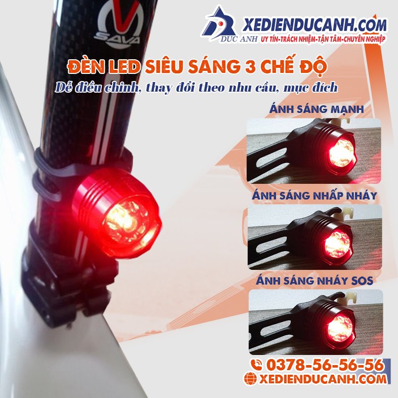 [HÀNG CÓ SẴN]Đèn đuôi xe đạp Ruby Diamond sạc USB có hộp