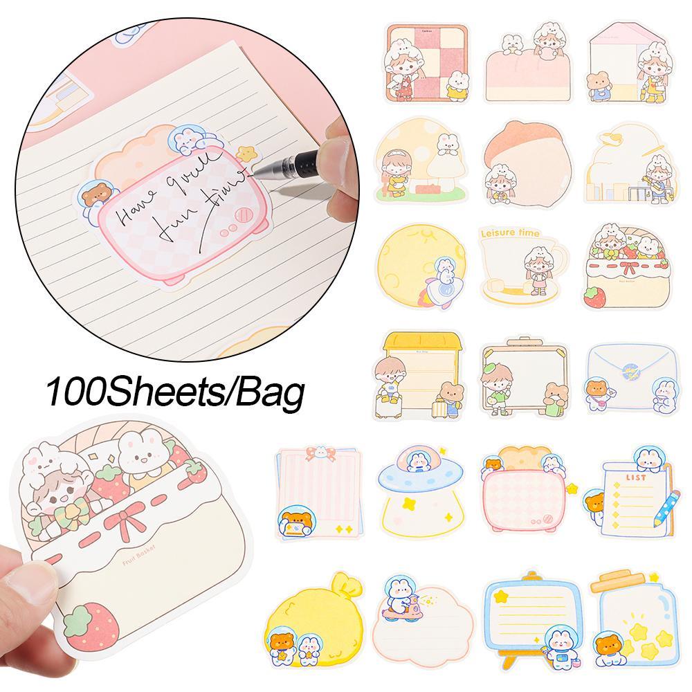 Set 100 Tờ Miếng Dán Note DIY Họa Tiết Sáng Tạo