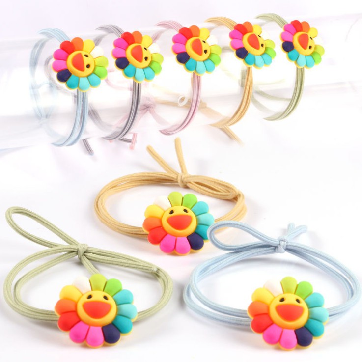 Combo 10 - Thun Cột Tóc Hình Hoa Mặt Trời 7 Màu Dễ Thương Style Hàn Quốc Hot Trend