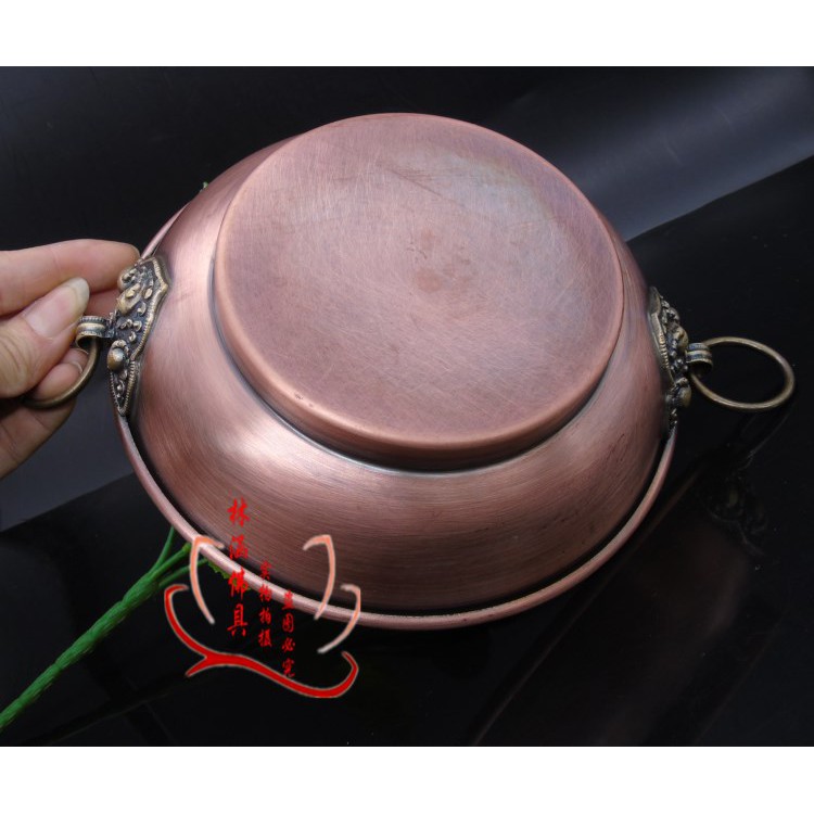 Chảo cúng khói bằng đồng đỏ - Pháp khí Mật tông - Phật giáo Tây Tạng