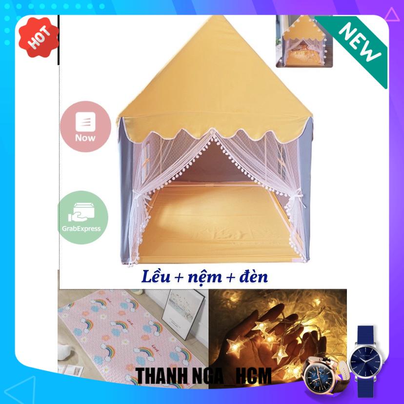 [TẶNG NỆM + ĐÈN NHÁY LED DÙNG PIN] Lều cho bé ,Lều công Chúa phong cách HÀN QUỐC hàng LOẠI 1 CÓ NỆM+CÓ ĐEN