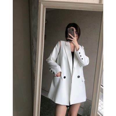 Ảnh thật 6 hình cuối-2W532.Áo blazer thiết kế lưng khuy phong cách độc đáo