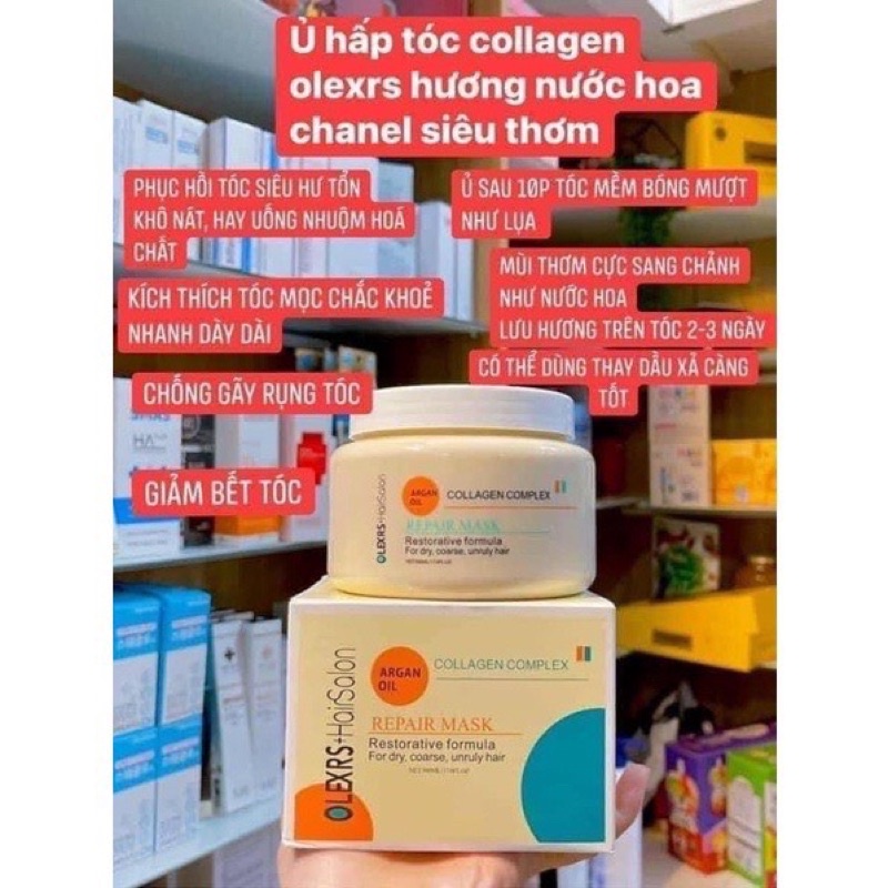 Bộ sản phẩm gội xả và ủ dưỡng tóc Olexrs Hair Salon giảm tóc xơ, tóc hư tổn - CO147