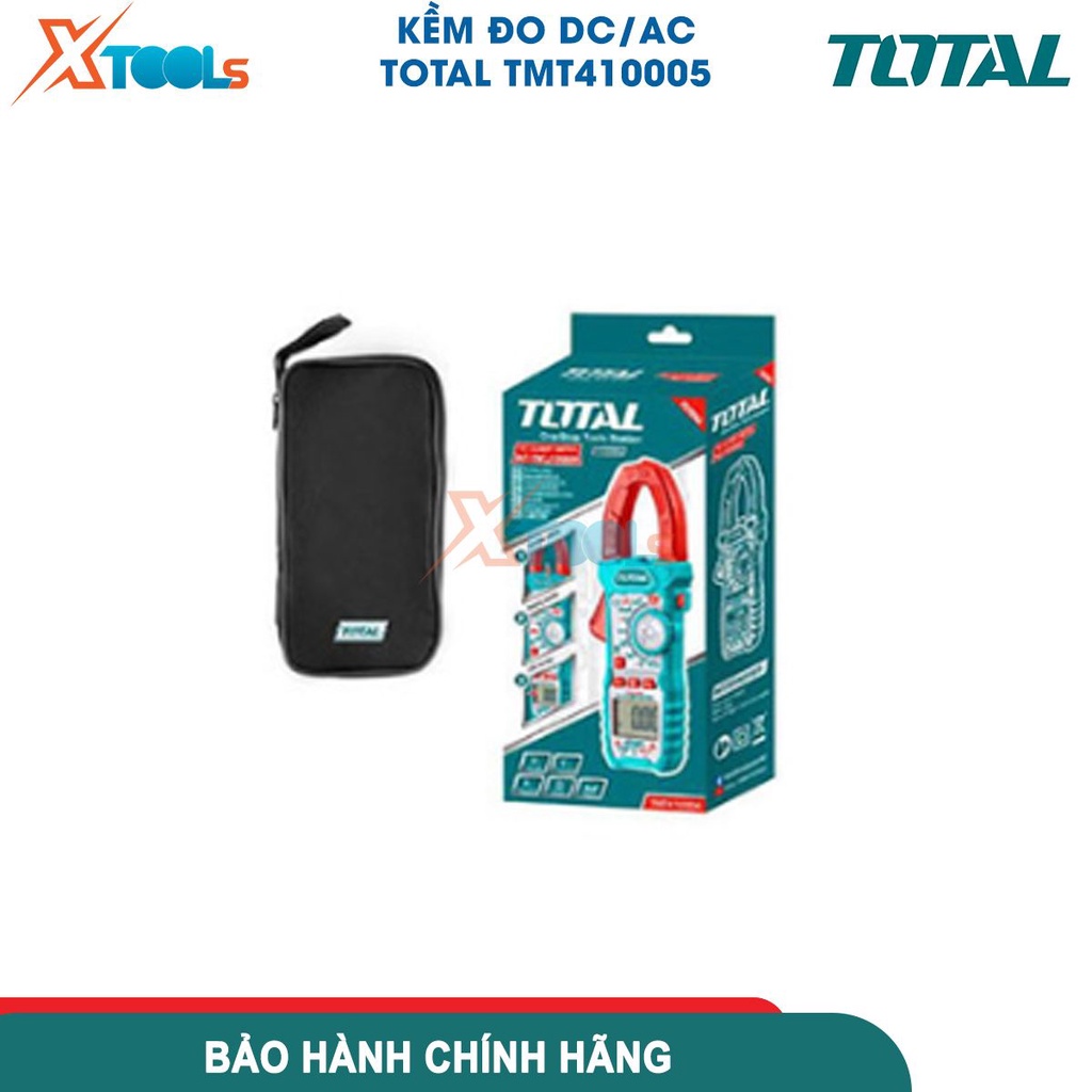 Kềm đo DC/AC kỹ thuật số TOTAL TMT410005, thiết bị điện vạn năng chất liệu cao cấp 6000 số đếm, lưu -CHÍNH HÃNG-XTOOLS