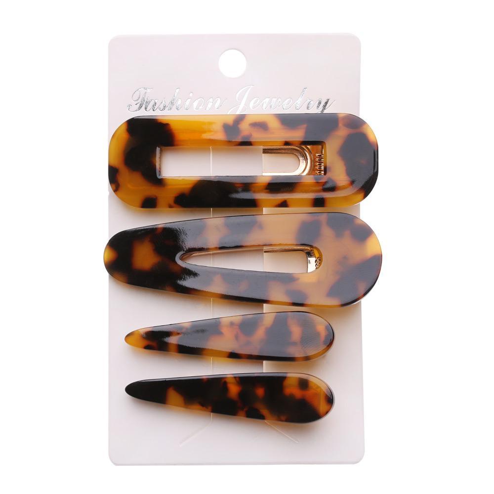 Set 4 Kẹp Tóc Hình Chữ Nhật Rỗng Thời Trang Cho Nữ