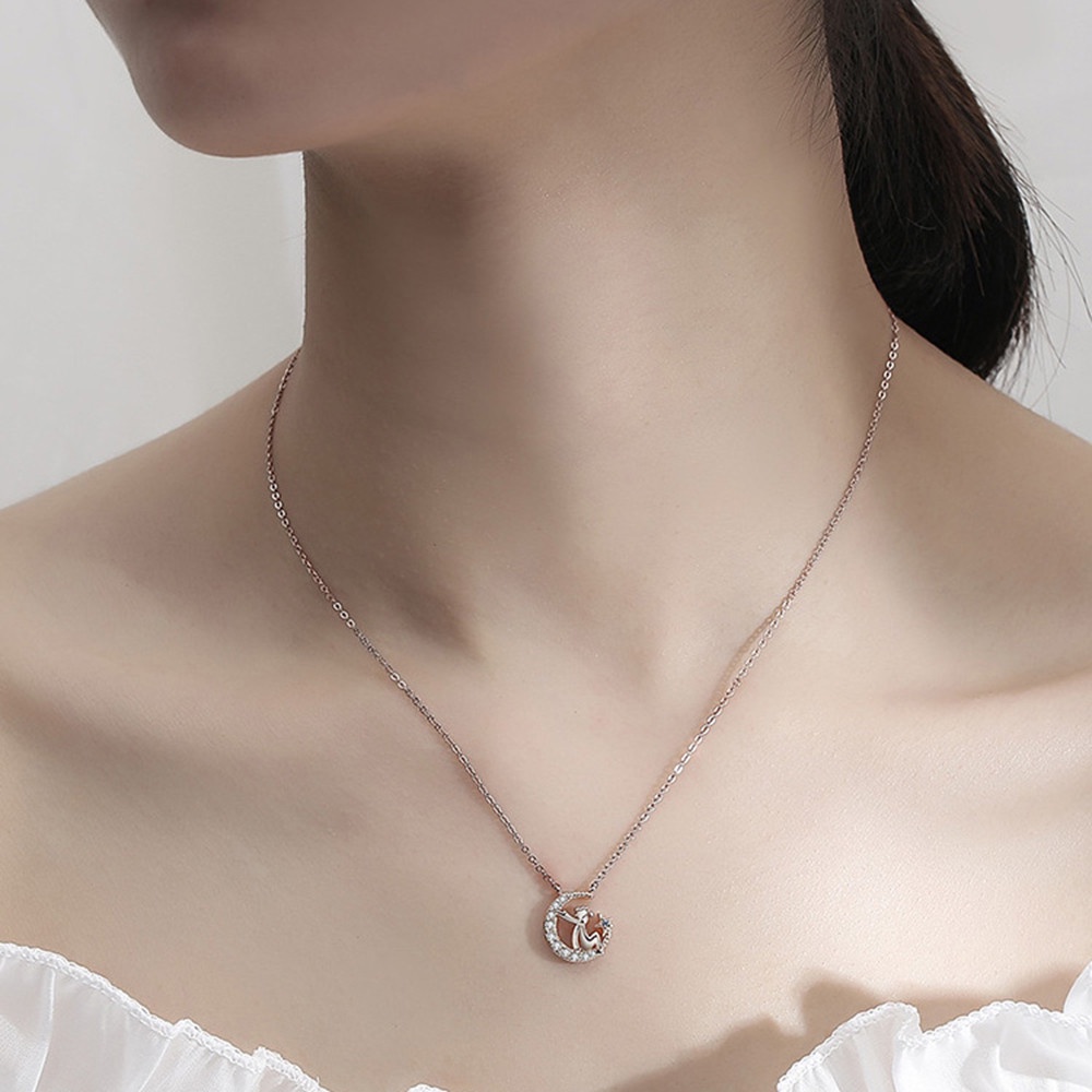 1 Vòng cổ bạc Sterling không phai mặt hình hoàng tử bé sang trọng cho nữ