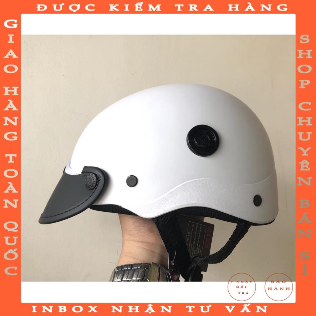 Nón Bảo Hiểm Trơn 1/2 Đầu - Màu Sơn Nhám - Có Lỗ Thông Gió - Hợp Với Nam & Nữ lymuilan