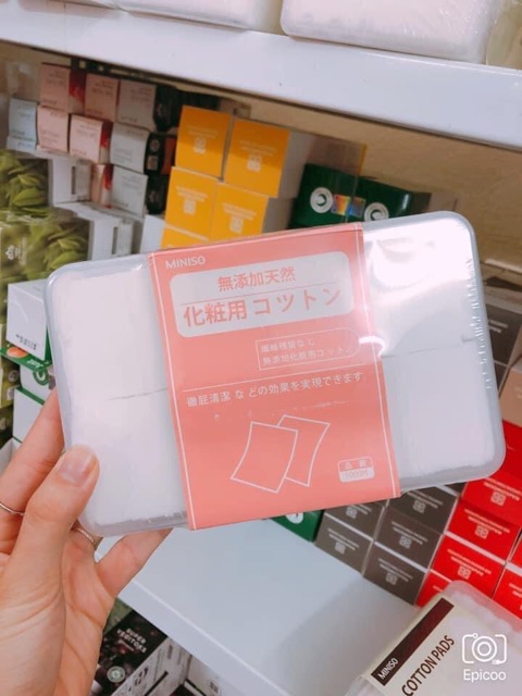 Bông tẩy trang miniso 180 miếng | BigBuy360 - bigbuy360.vn