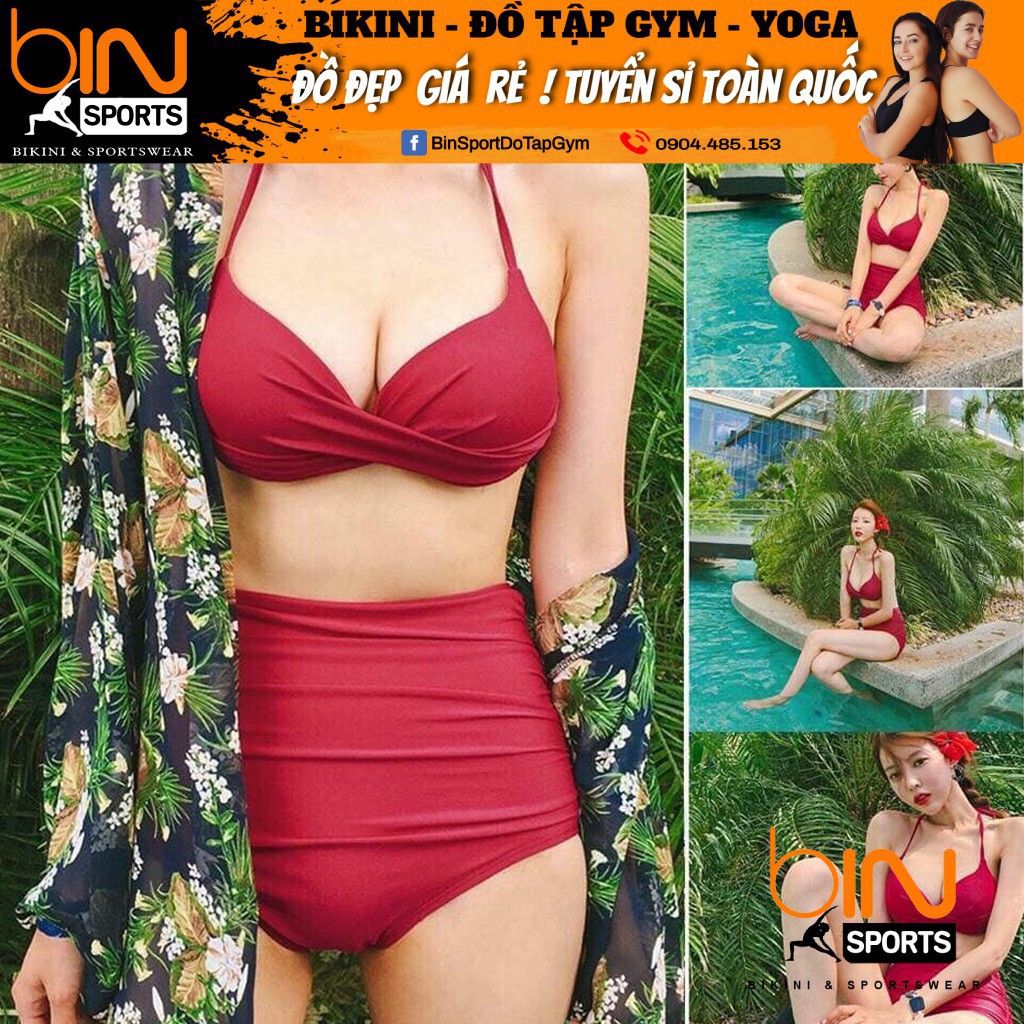 Bikini Bộ Đồ Bơi Hai Mảnh Cạp Cao Freesize Nhiều Màu BHV018