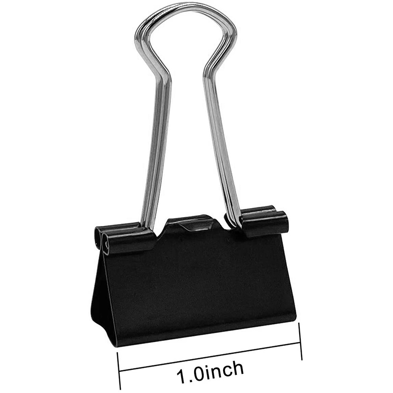 Kẹp Giấy/Kẹp Giấy Màu Đen Bằng Kim Loại Gấp Lại Được Kích Thước Vừa Dùng Cho Văn Phòng/Trường Học/Nhà Ở