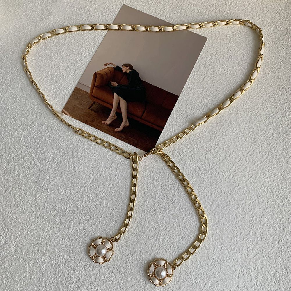 Thắt lưng da PU đính hoa tua rua phong cách gothic thanh lịch cho nữ