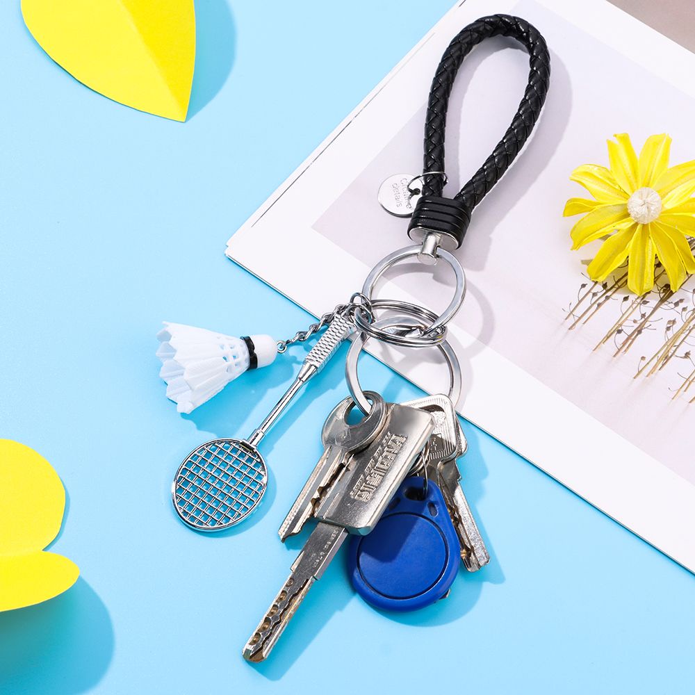 👒OSIER🍂 Cute Keychain Sports Ball Badminton Key Chains Gift Creative Pendant Handbag Car Key Keyring