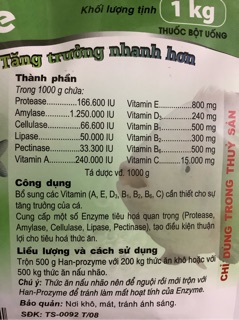 Men tiêu hoá cho Cá - 1kg