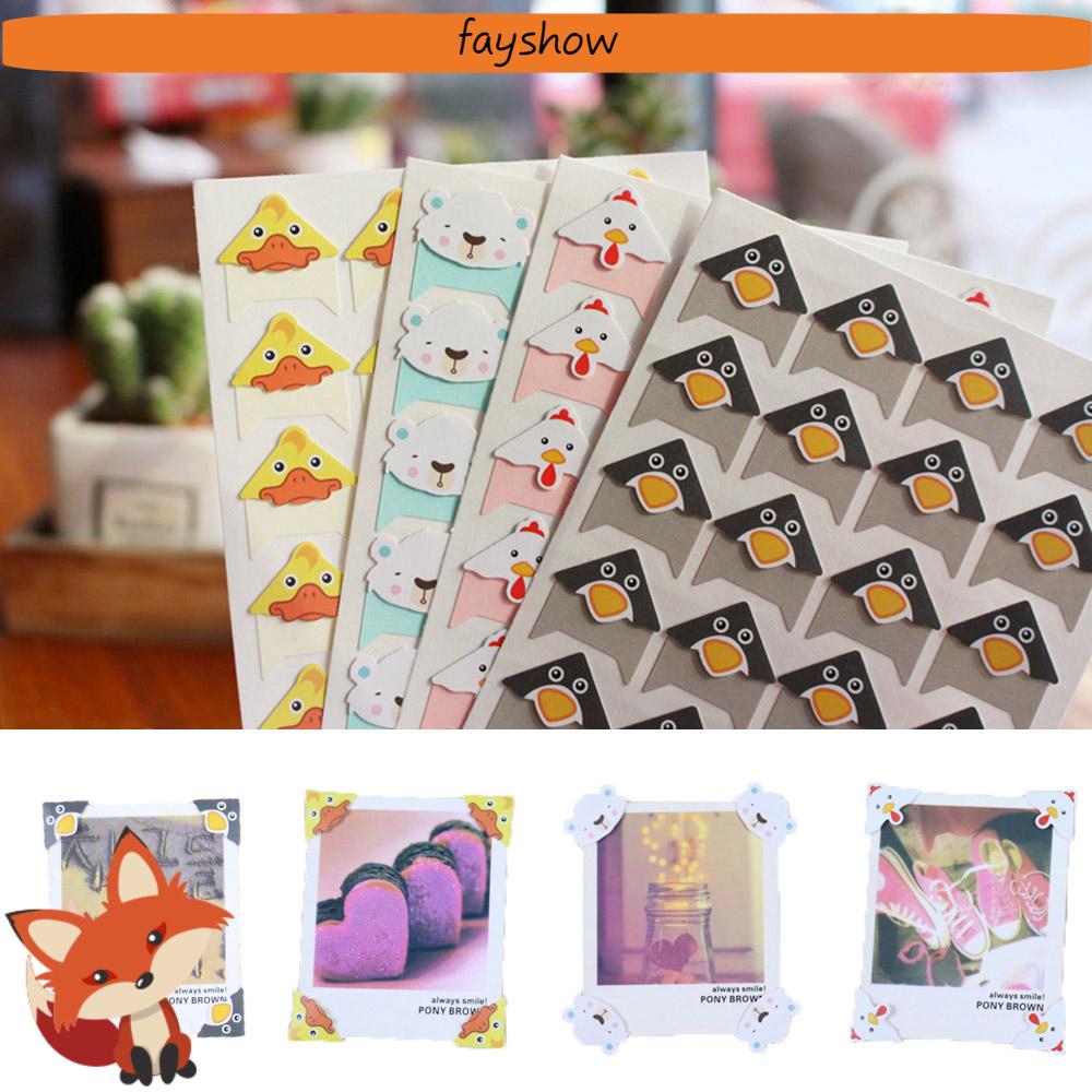 Sticker Dán Góc Ảnh Trang Trí Album Ảnh DIY Hình Động Vật Hoạt Hình