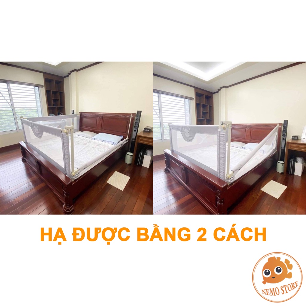 Thanh chắn giường cho bé UMOO nâng cấp kiêm quây cũi 1m6 1m8 2m 2m2