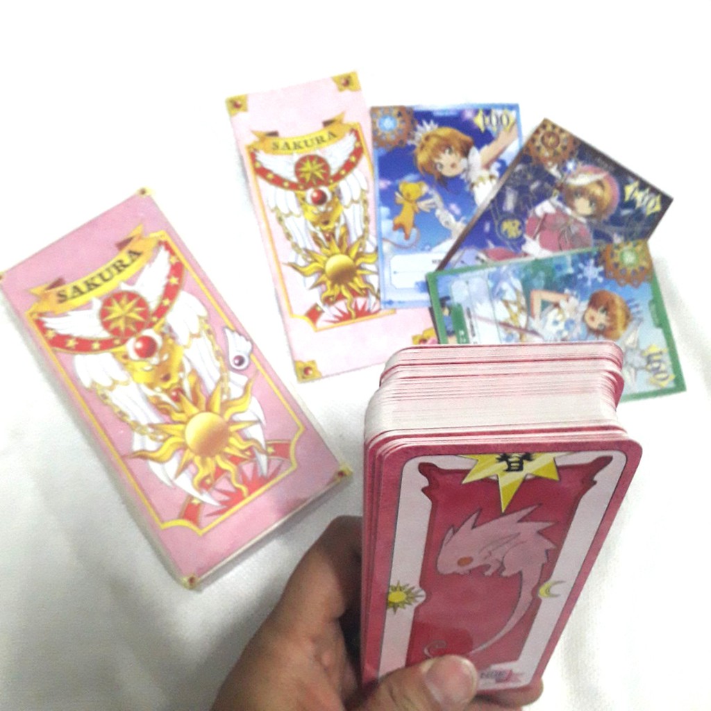 Thẻ Bài Clow Card  - SAKURA 56 lá bài  (2 màu Hồng -Nâu) Kèm bài dịch Tiếng Việt