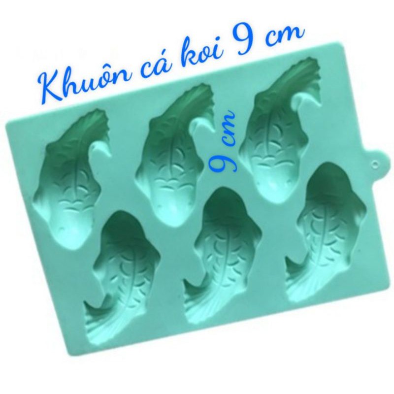 Khuôn Silicon 6 Cá Koi 9 Cm Làm Thạch Rau Câu, Pudding