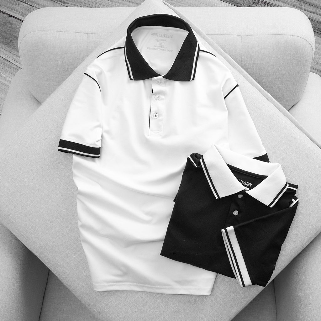 Áo polo nam cao cấp MEN LUXURY thun có cổ chất cotton co giãn thoáng mát đứng form 4 màu basic thanh lịch