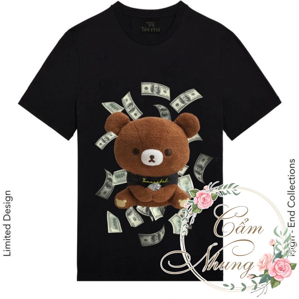 Áo Thun Tay Lỡ Gấu Đô La CAMNHUNG Áo Thun Nam Nữ Unisex Hot Hit