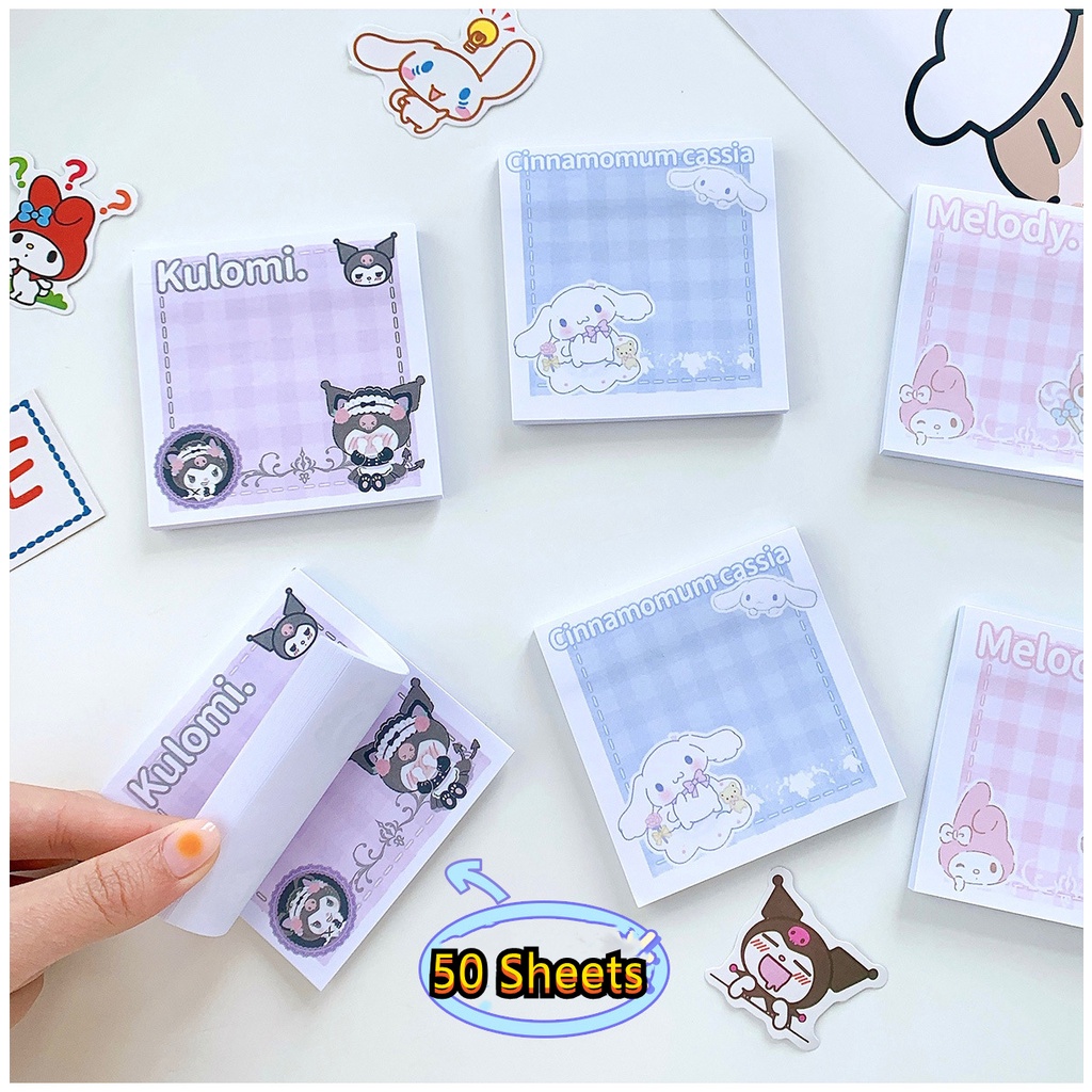 SANRIO Giấy Ghi Chú Họa Tiết Hoạt Hình Dễ Thương Cho Học Sinh